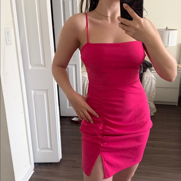 Windsor Sassy Spirit Crepe Mini Dress in Hot Pink - Picture 2 of 2